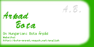 arpad bota business card