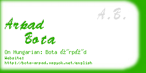 arpad bota business card